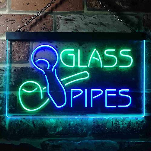 Bong Shop Glass Pipes Dual LED Neon Light Sign